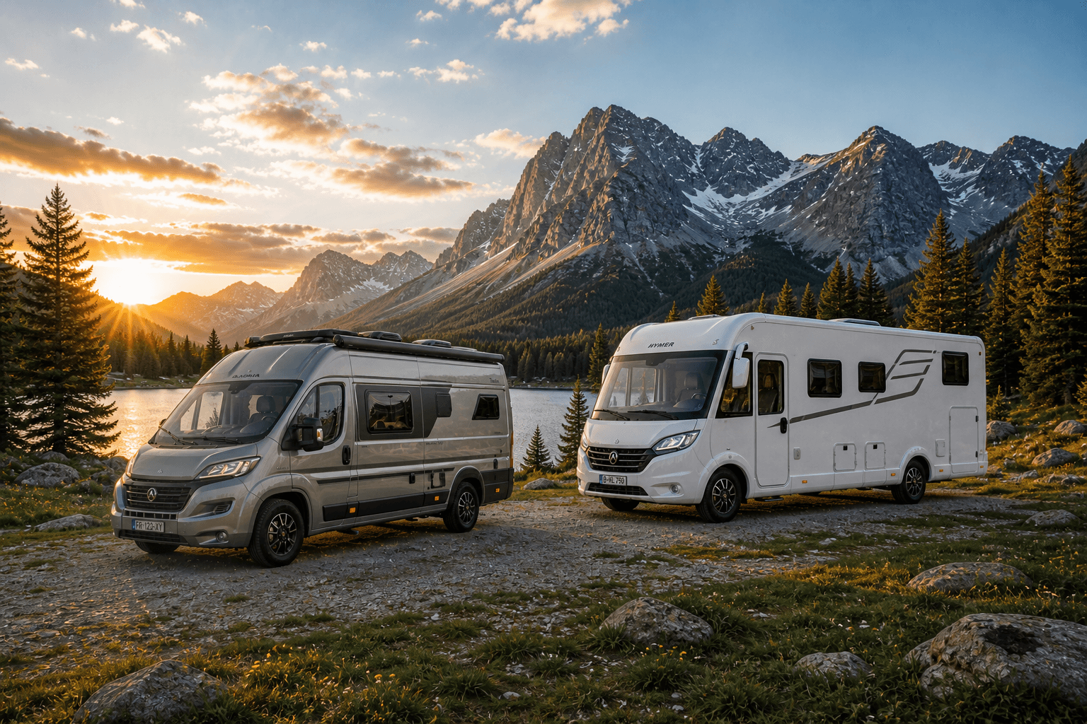 Camper y autocaravana en la montaña — CampersNova